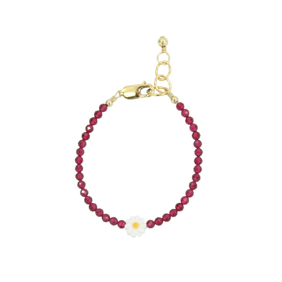 Daisy Adult Bracelet (Viva Magenta 3MM Beads)