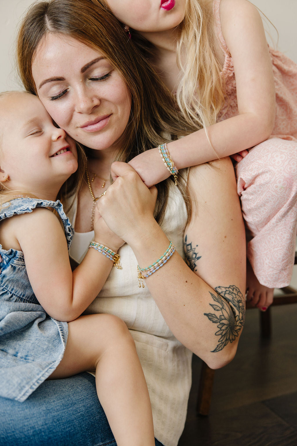 Harbor Mom + Mini Bracelet Set (3MM + 4MM Beads)