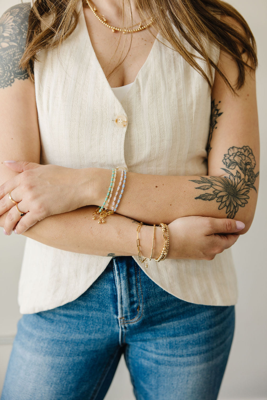 Harbor Mom + Mini Bracelet Set (3MM + 4MM Beads)