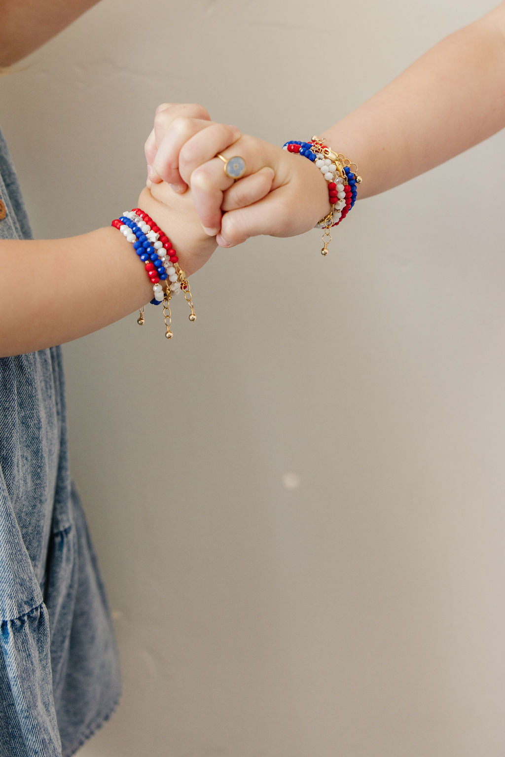 Cobalt Mom + Mini Bracelet set (4MM Beads)