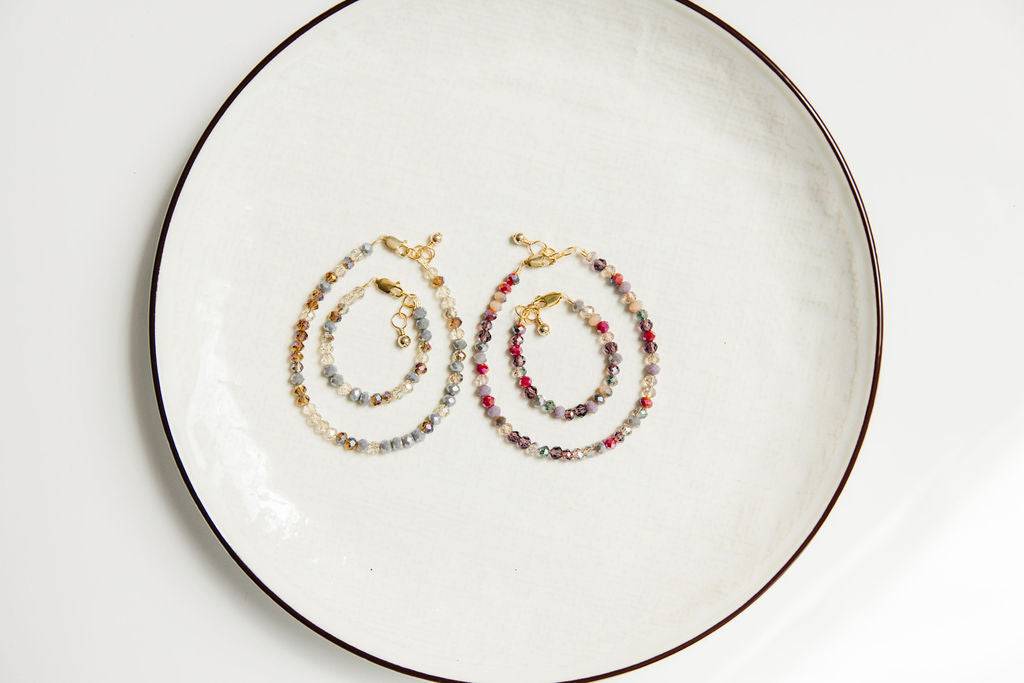 Dahlia Mom + Mini Bracelet set (4MM Beads)