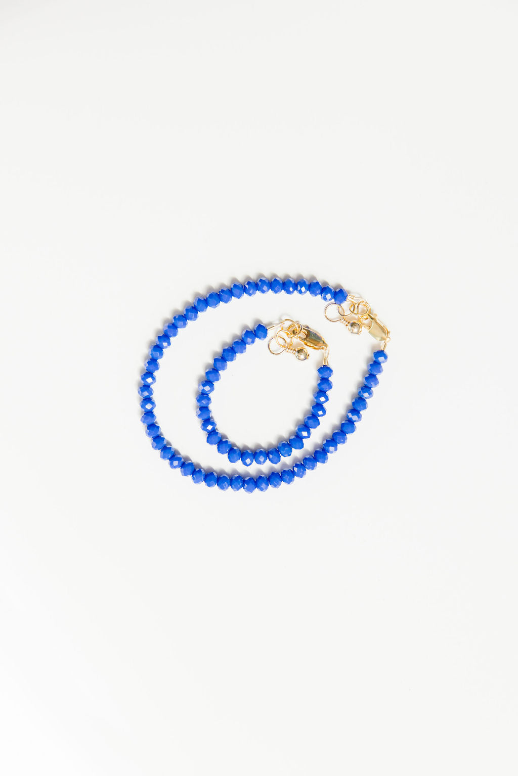Cobalt Mom + Mini Bracelet set (4MM Beads)