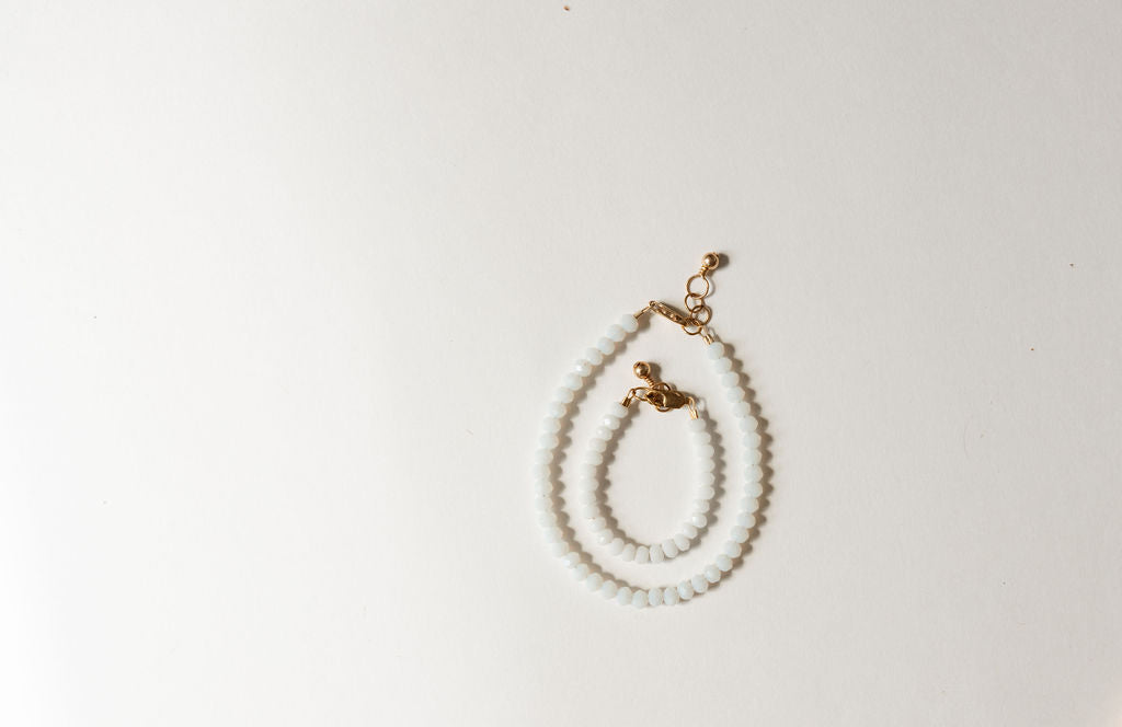 Glacier Mom + Mini Bracelet Set (4MM Beads)