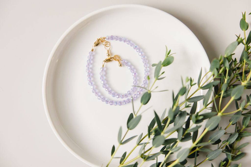 Haze Mom + Mini Bracelet set (4MM Beads)