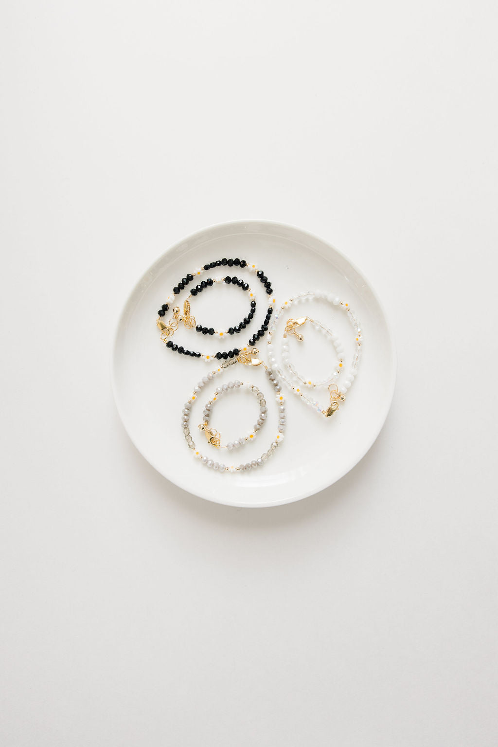 Daisy May Bracelet (Black 2MM + 4MM Beads)