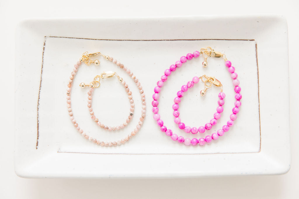 Pink Punch Bracelet (4MM Beads)
