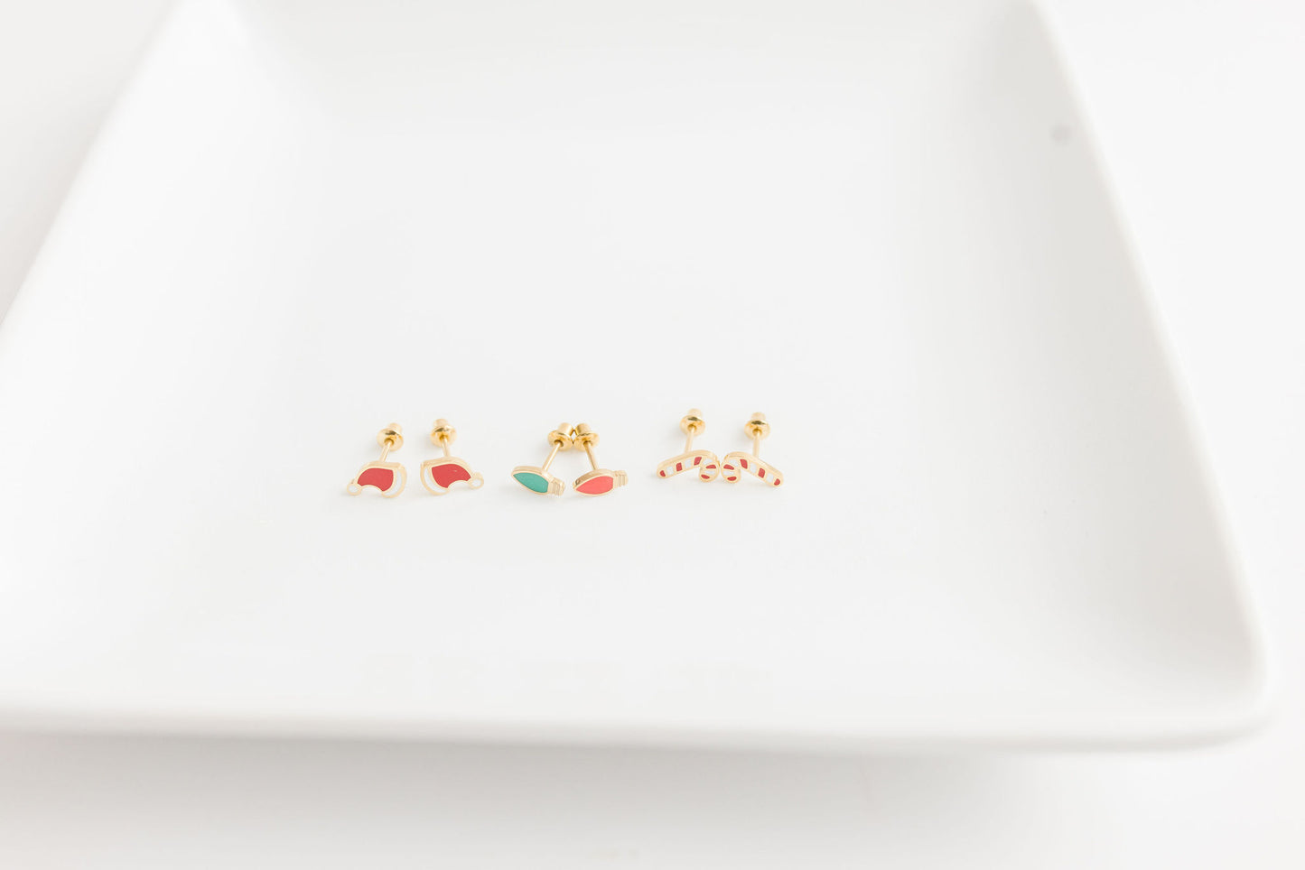 Santa Hat Screw Back Earrings