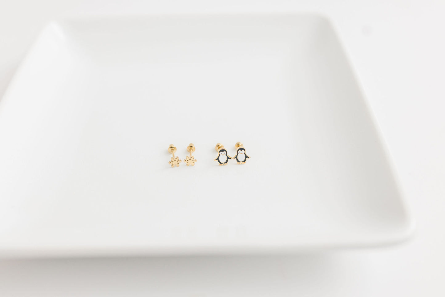 Penguin Screw Back Earrings