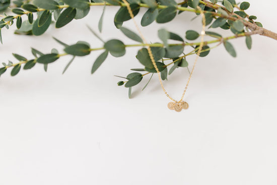 Heart Hand Stamped Charm Necklace