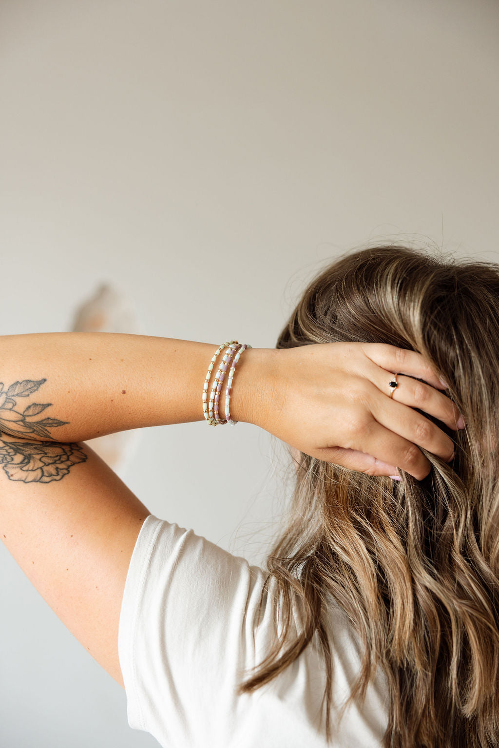 Afterglow Mom + Mini Bracelet set (3MM + 4MM Beads)