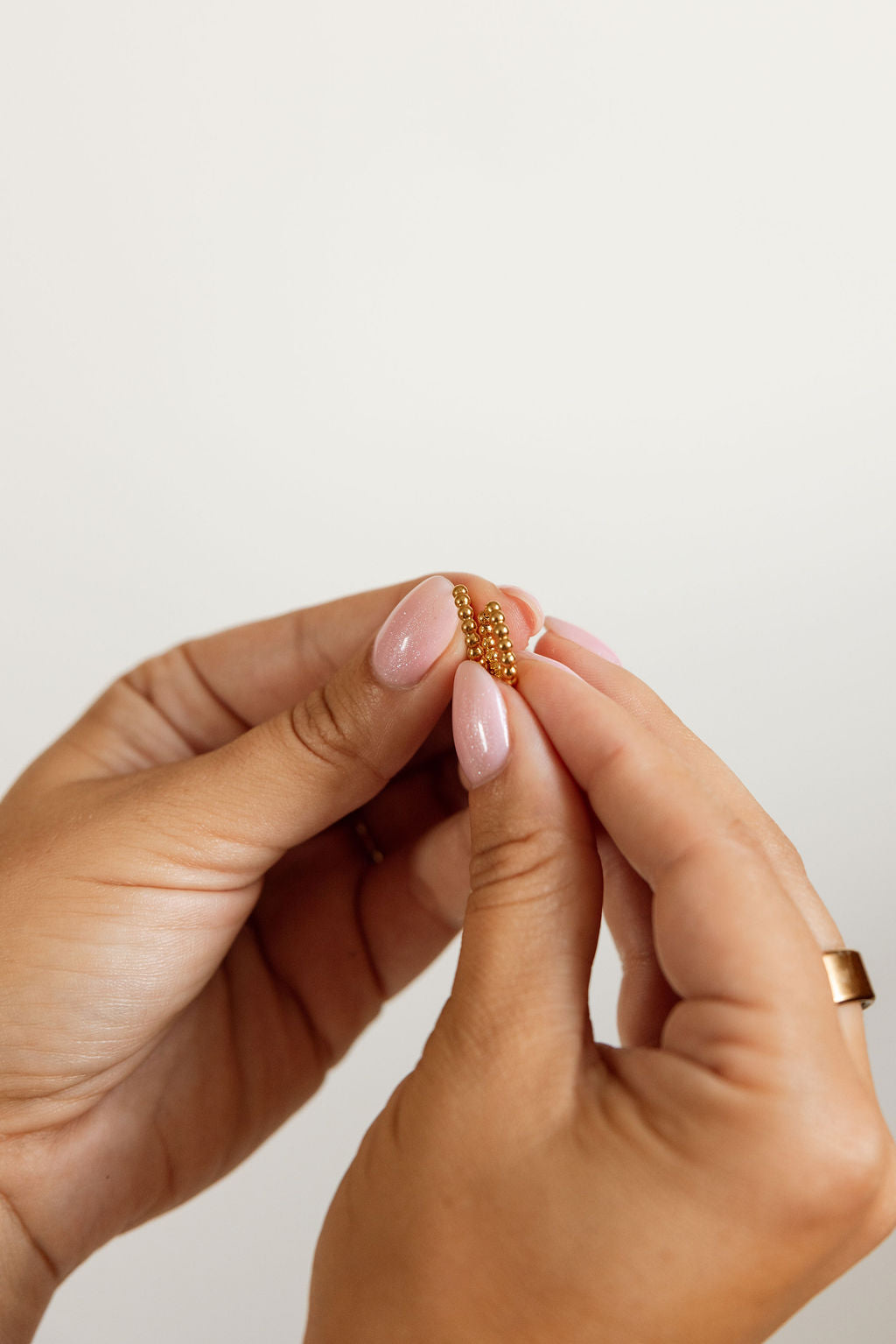 Beaded Huggie Hoop Earrings (12mm)