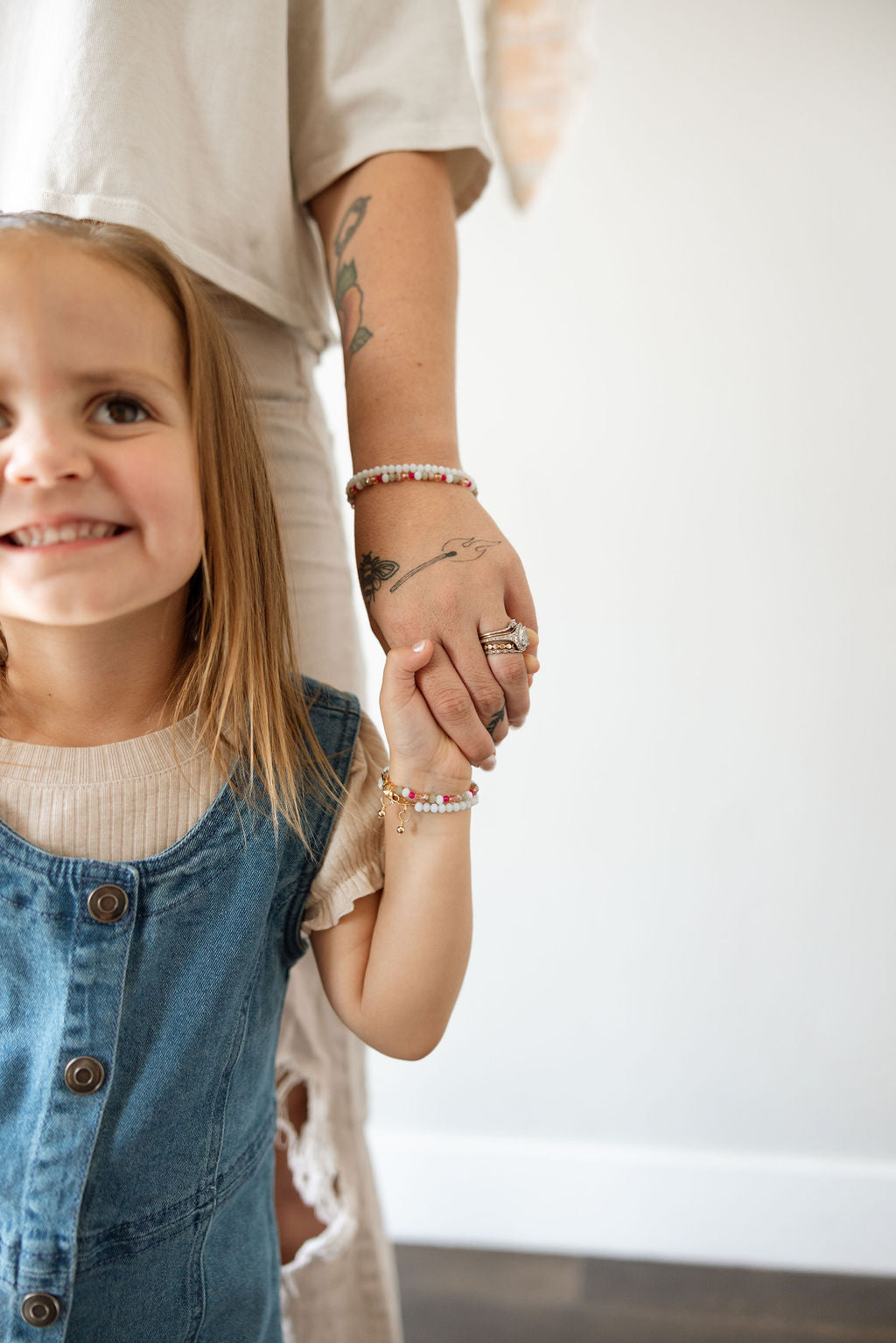 Glacier Mom + Mini Bracelet Set (4MM Beads)