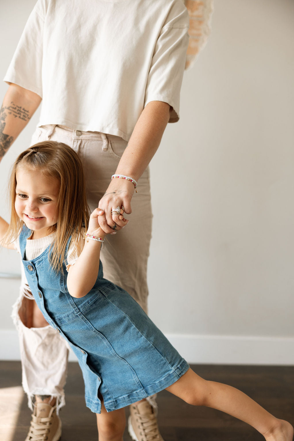 Glacier Mom + Mini Bracelet Set (4MM Beads)