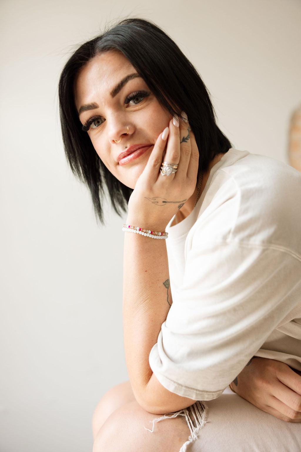 Glacier Mom + Mini Bracelet Set (4MM Beads)