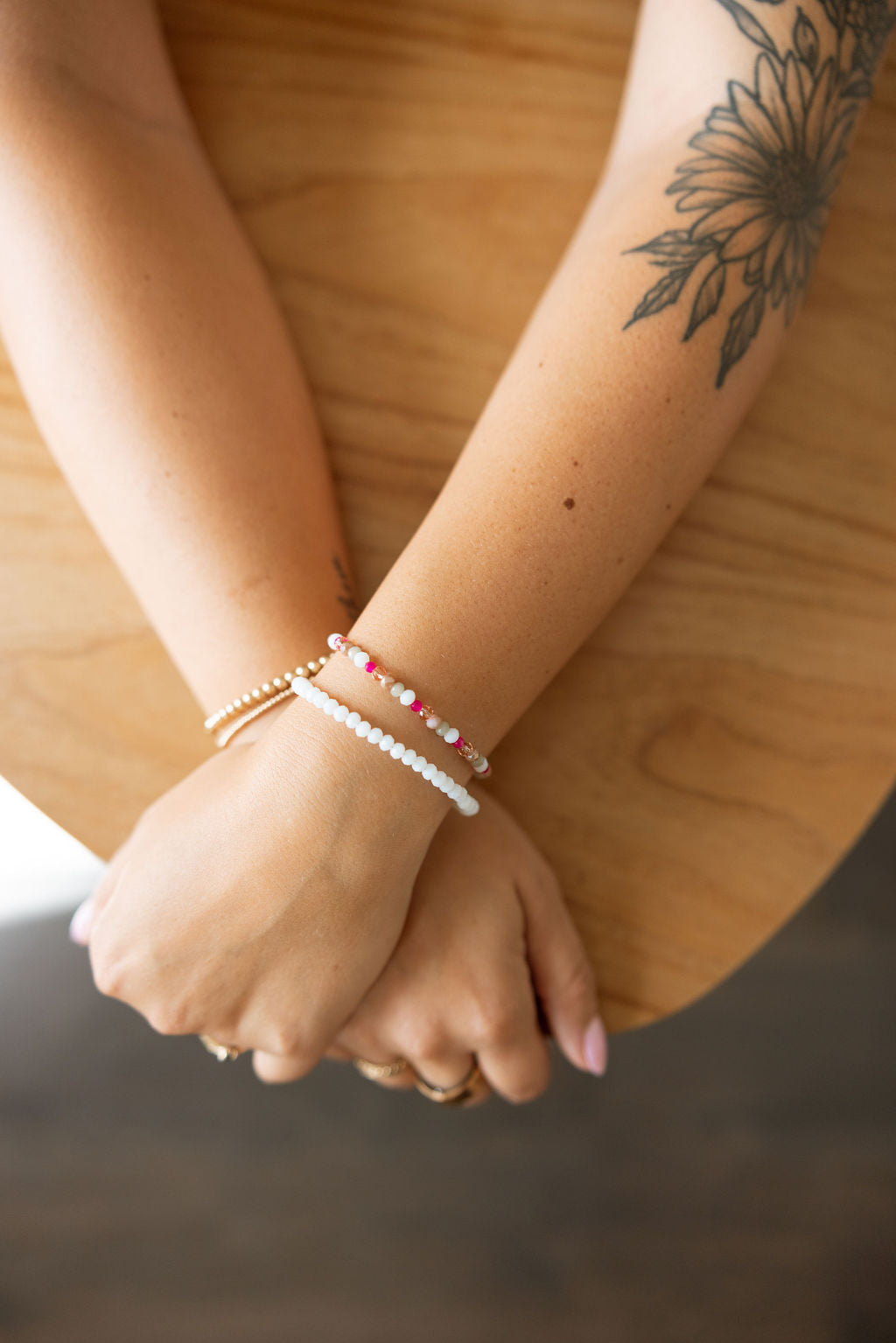 Glacier Mom + Mini Bracelet Set (4MM Beads)