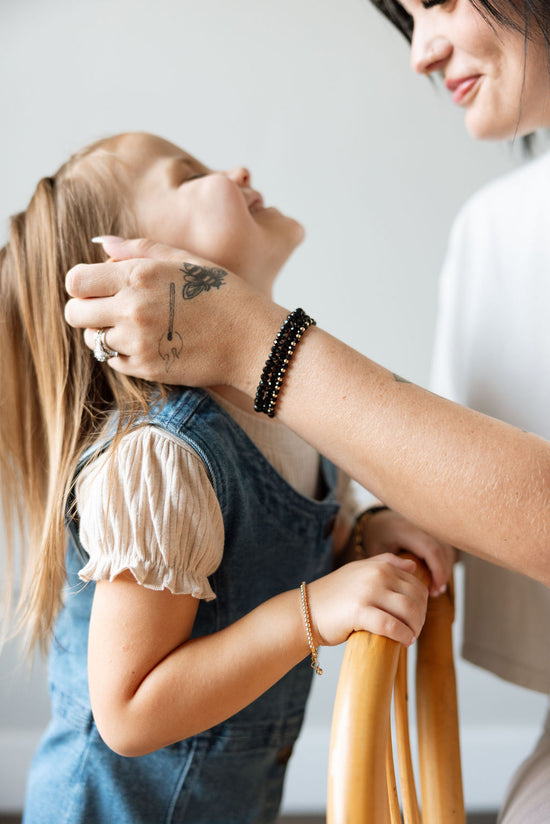 Eclipse Mom + Mini Bracelet Set (3MM + 4MM Beads)