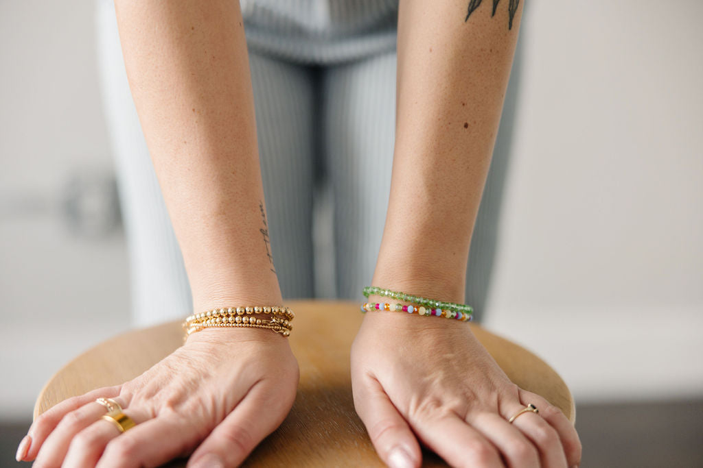 Sprinkle Mom + Mini Bracelet Set (4MM Beads)