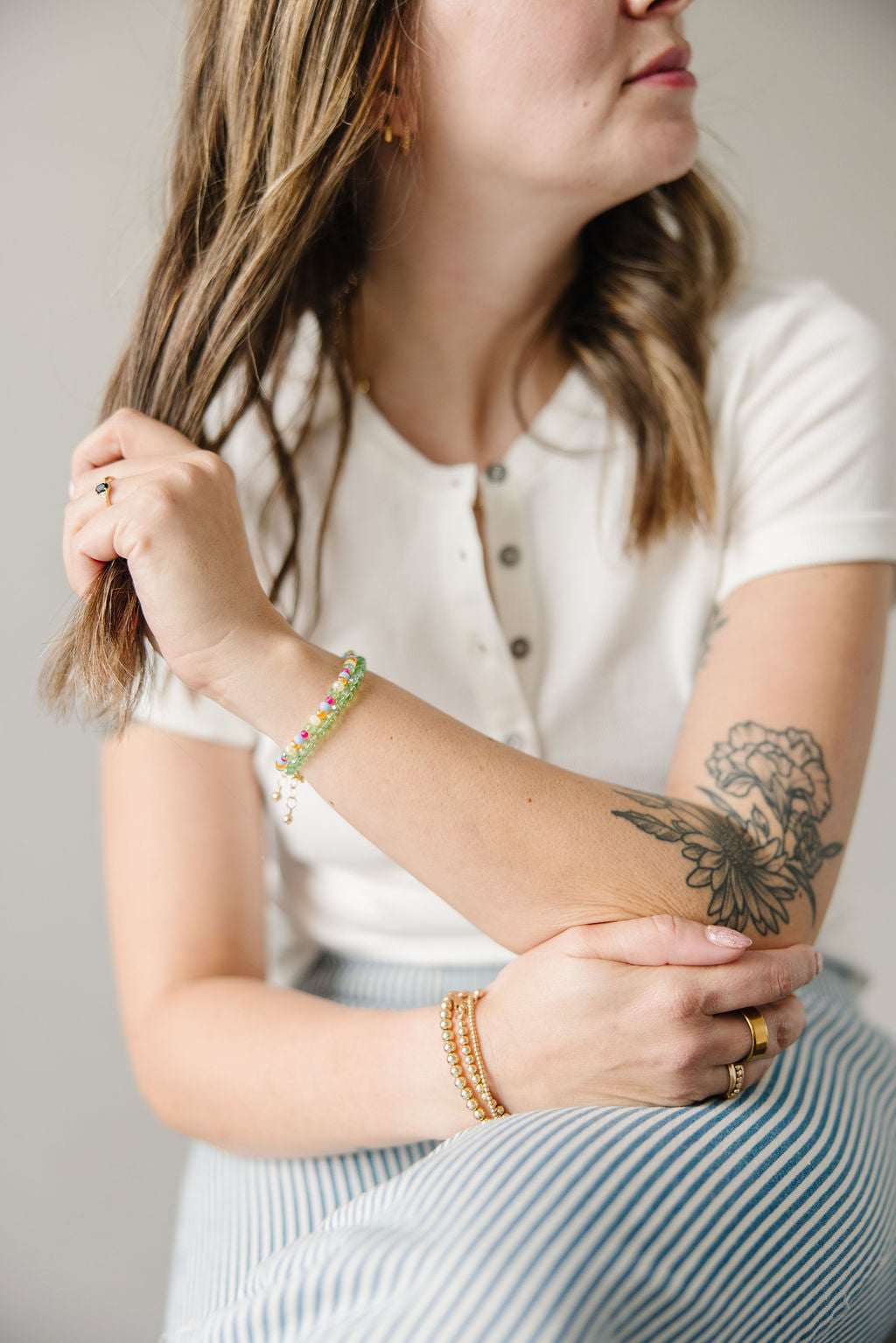 Sprinkle Mom + Mini Bracelet Set (4MM Beads)