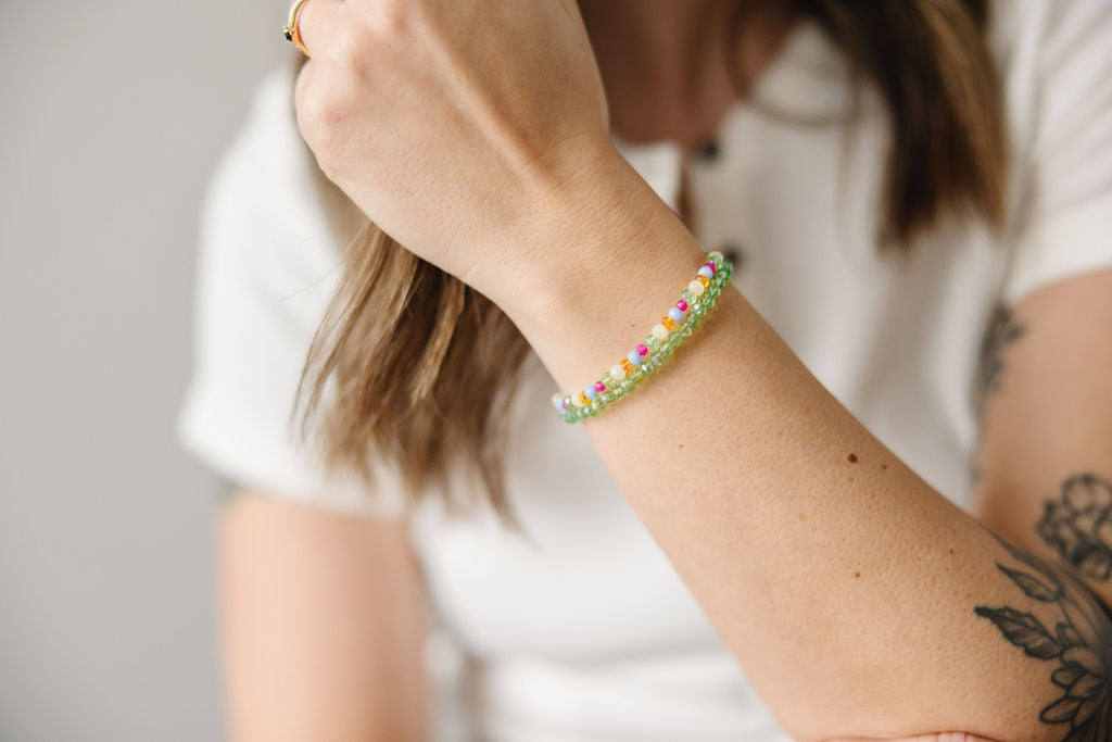 Sprinkle Mom + Mini Bracelet Set (4MM Beads)