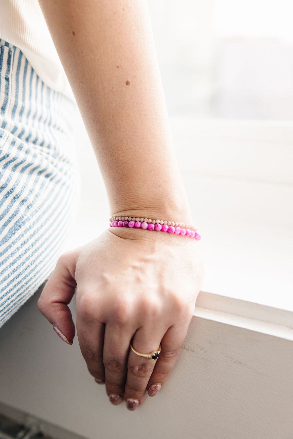 Pink Punch Bracelet (4MM Beads)
