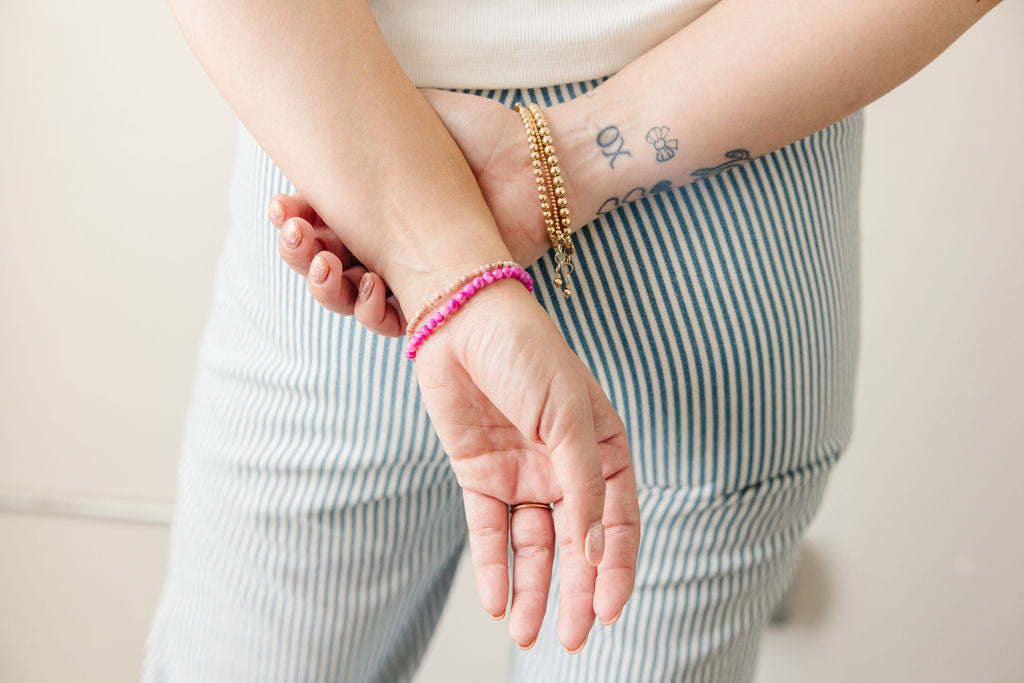 Pink Punch Bracelet (4MM Beads)