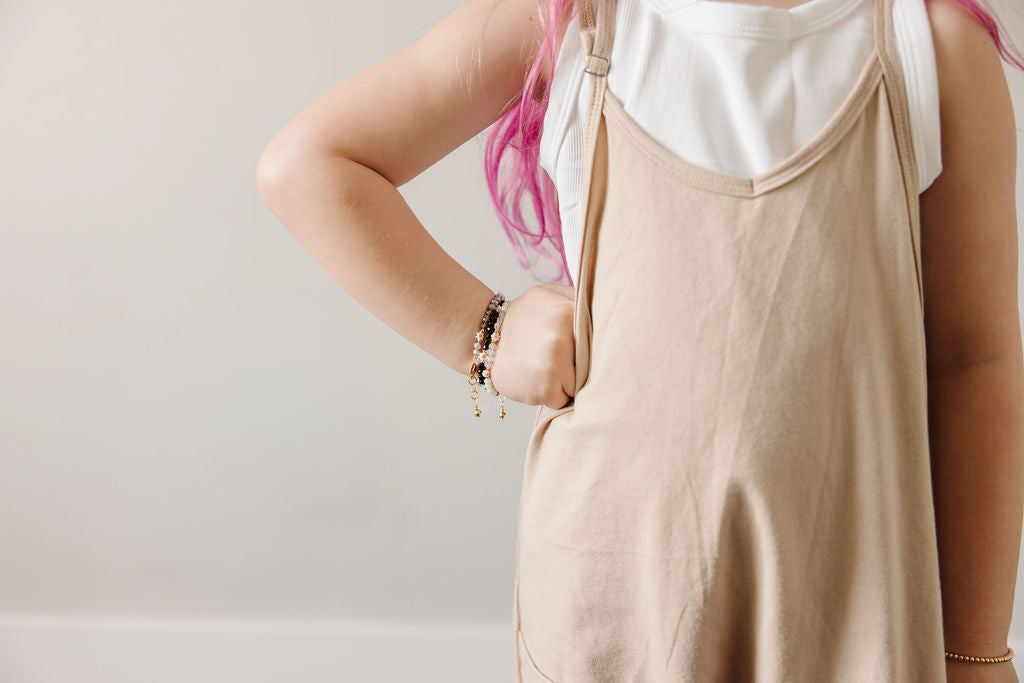 Daisy May Bracelet (Black 2MM + 4MM Beads)