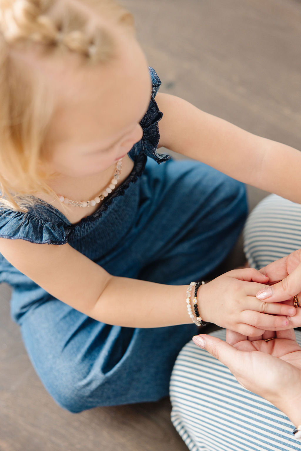 Daisy May Bracelet (Black 2MM + 4MM Beads)