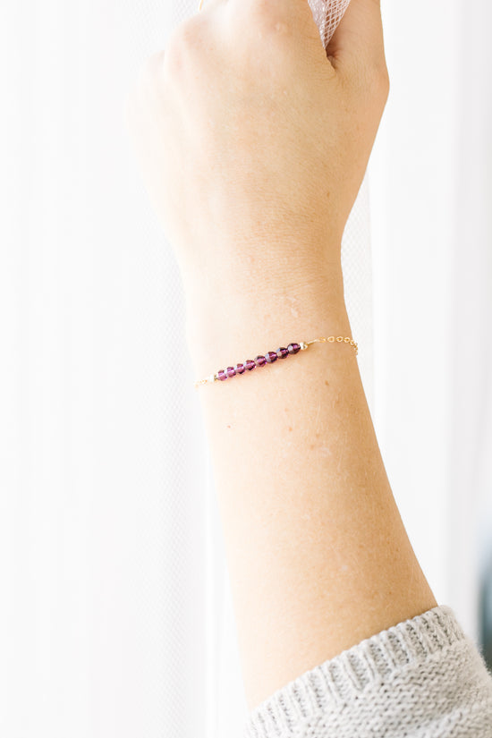 February Adult Chain Bracelet (4MM beads)