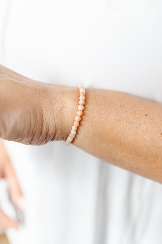 Stretchy Apricot Adult Bracelet (4MM Beads)
