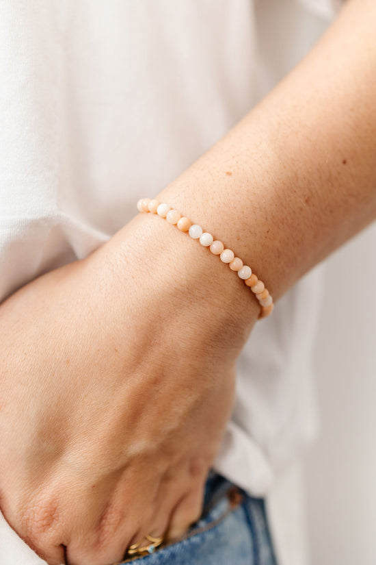Stretchy Apricot Adult Bracelet (4MM Beads)