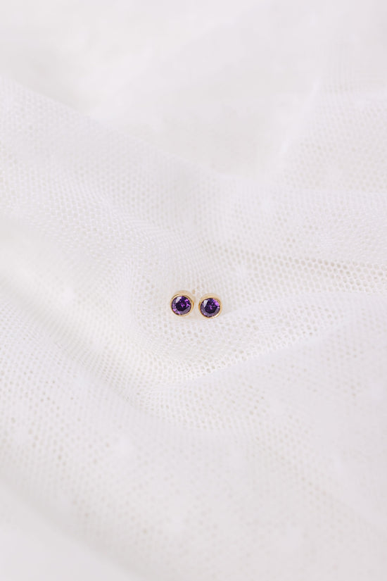 Load image into Gallery viewer, February Birthstone Stud Earrings

