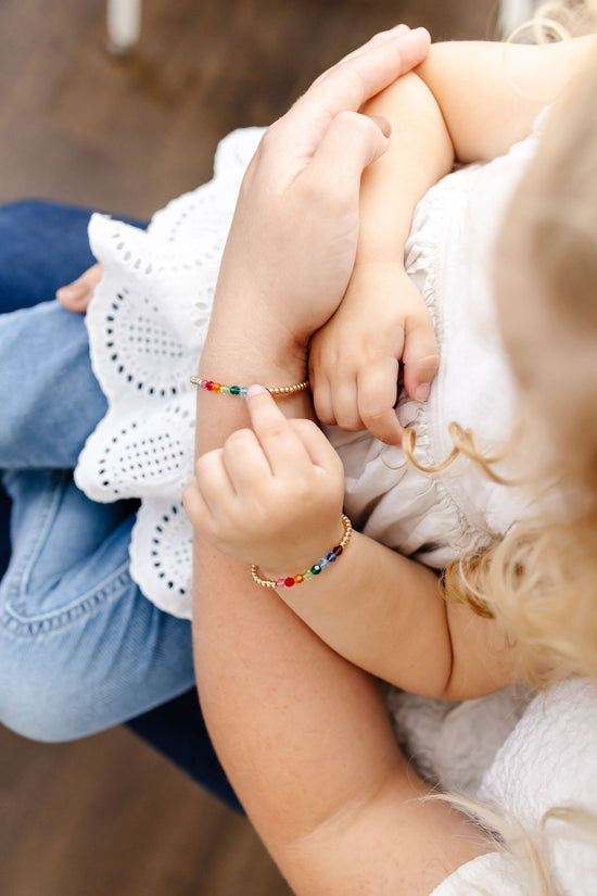Retro Link© Kids 14K Gold-Plated, Little Angel Charm, Baby Child Infant  Bracelet, Flower Engravable ID, 5.5