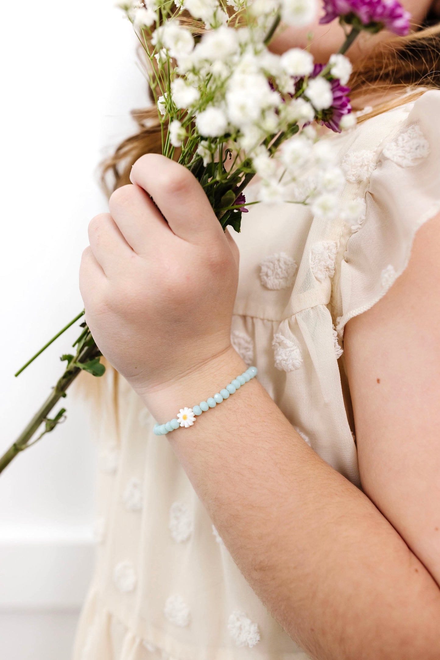 Pink Daisy Flower Bracelet – KAQCHI
