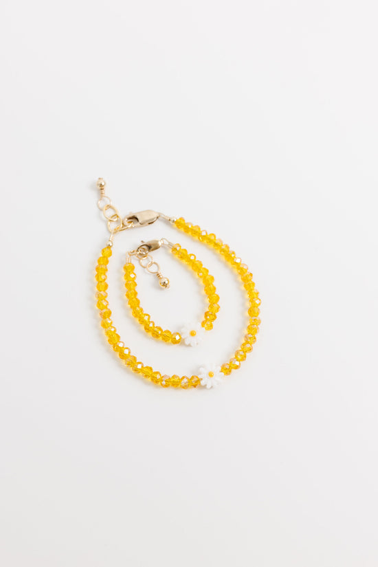 Daisy Baby Bracelet (Goldenrod 4MM Beads)