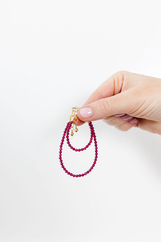 Viva Magenta Mom + Mini Bracelet set (3MM Beads)