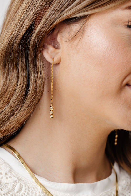 Load image into Gallery viewer, Droplet Threader Earrings

