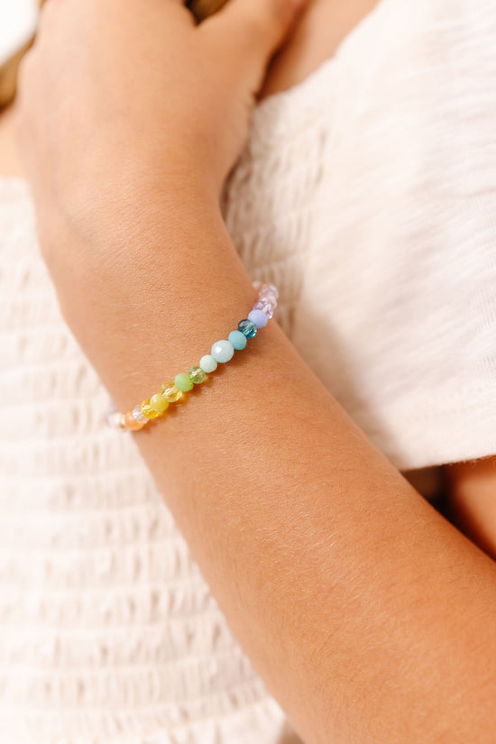 Colour spectrum beaded friendship bracelet – Positively Beaded