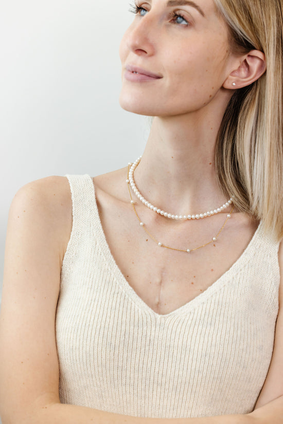 Akoya floating pearl 18K necklace – Arley