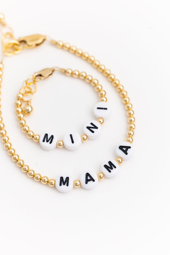 Load image into Gallery viewer, MAMA + MINI Bracelet Set (3MM + 6MM Beads)
