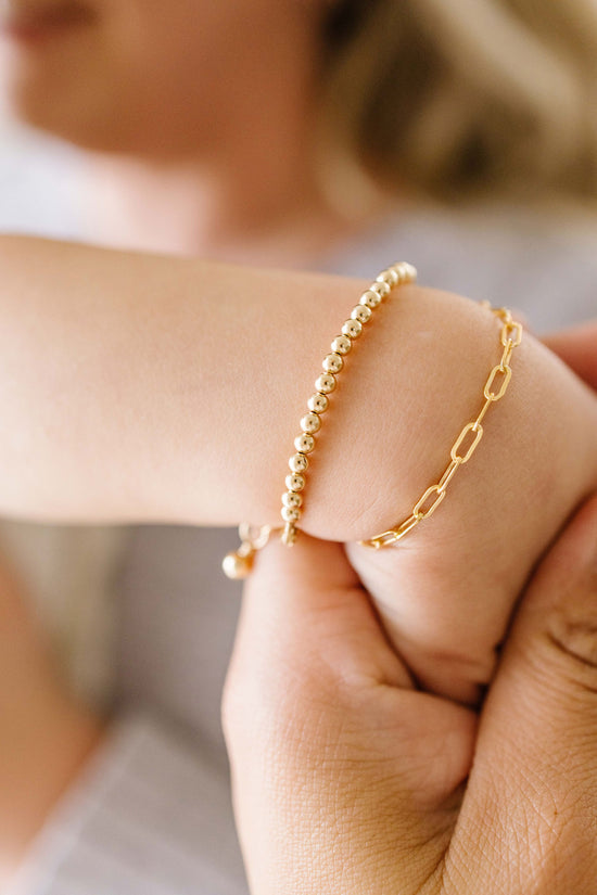 Shop Rounded Paperclip Link Semi-Solid Gold Chain Bracelet