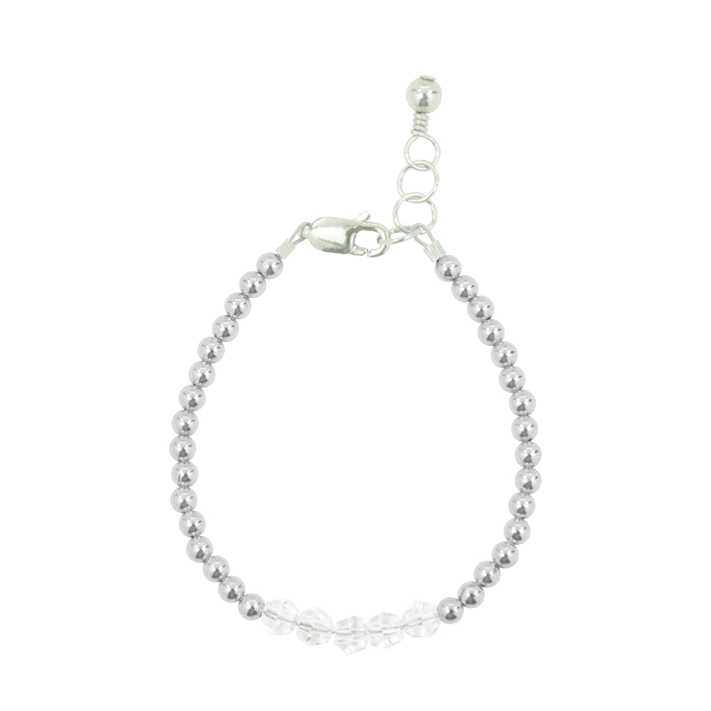 April Birthstone Baby Bracelet (3MM + 4MM beads)