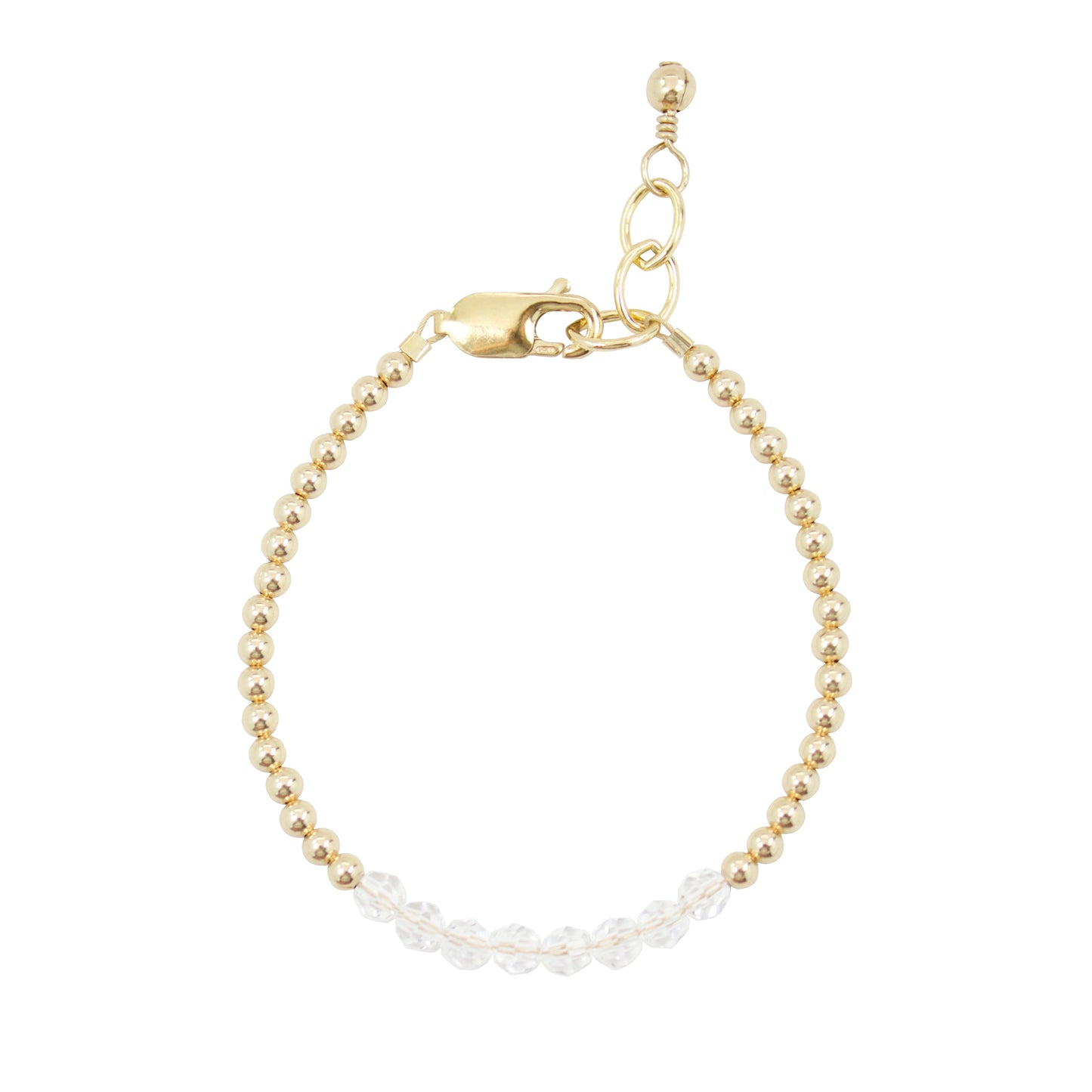 April Birthstone Adult Bracelet (3MM + 4MM beads)