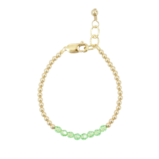 August Birthstone Adult Bracelet (3MM + 4MM beads)