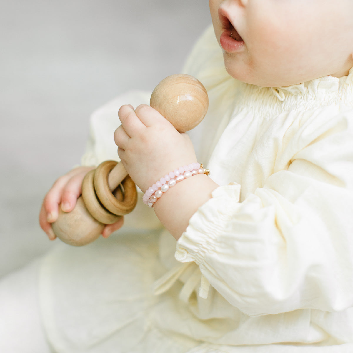 Blush Pearl Baby Bracelet (4MM beads)