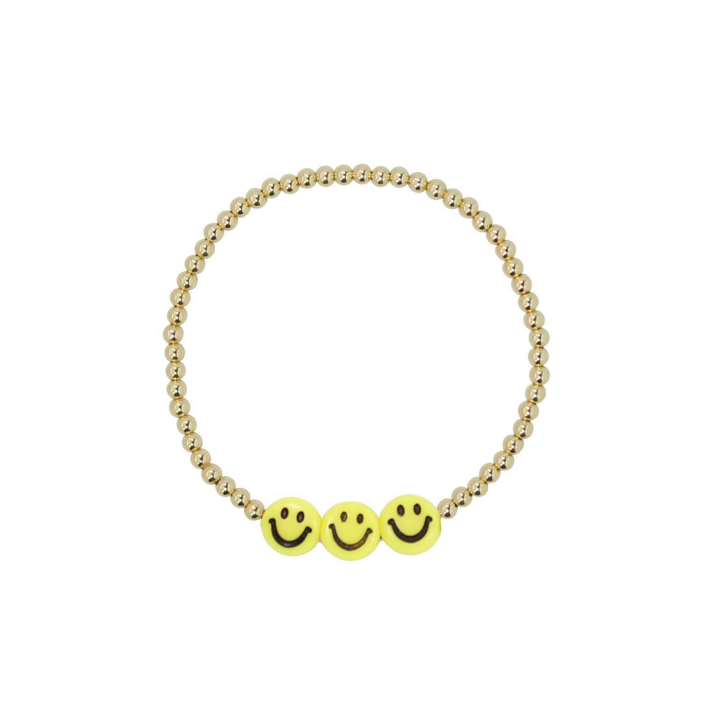 Stretchy Be Happy Adult Bracelet (3MM+6MM beads)