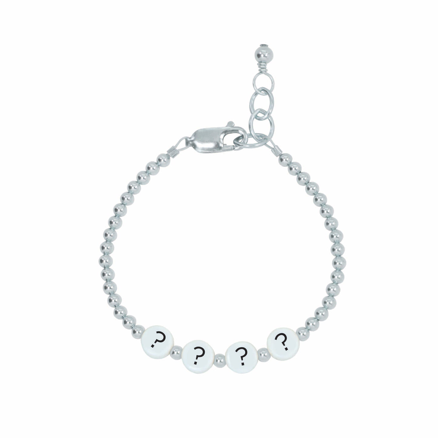 Custom Letter Adult Bracelet (3MM+6MM beads)