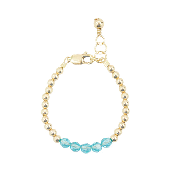 December Birthstone Baby Bracelet (3MM + 4MM beads)