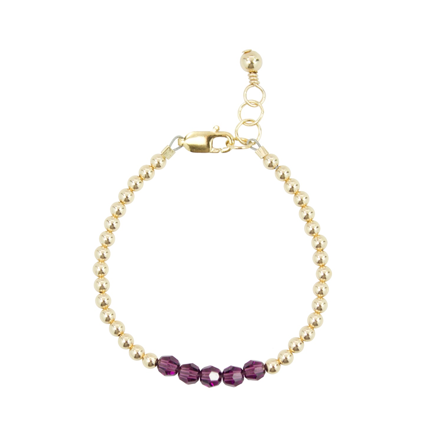 February Birthstone Baby Bracelet (4MM beads)