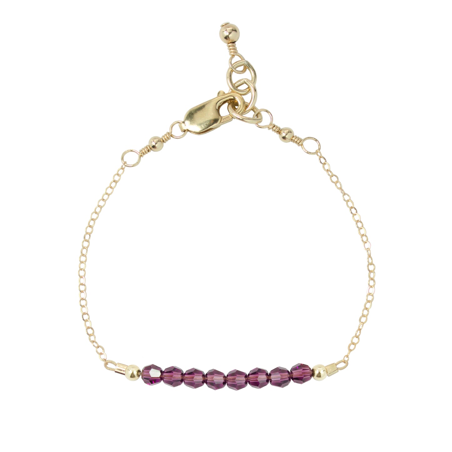 February Adult Chain Bracelet (4MM beads)