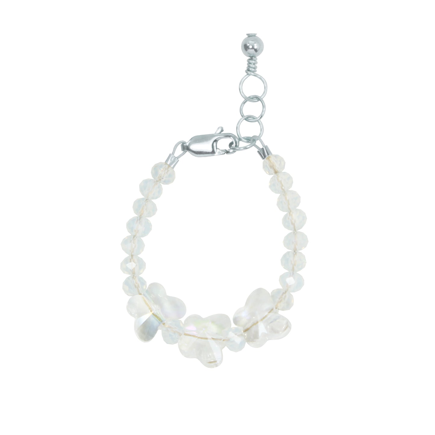 Load image into Gallery viewer, Glasswing Baby Bracelet (4MM + 8MM beads)
